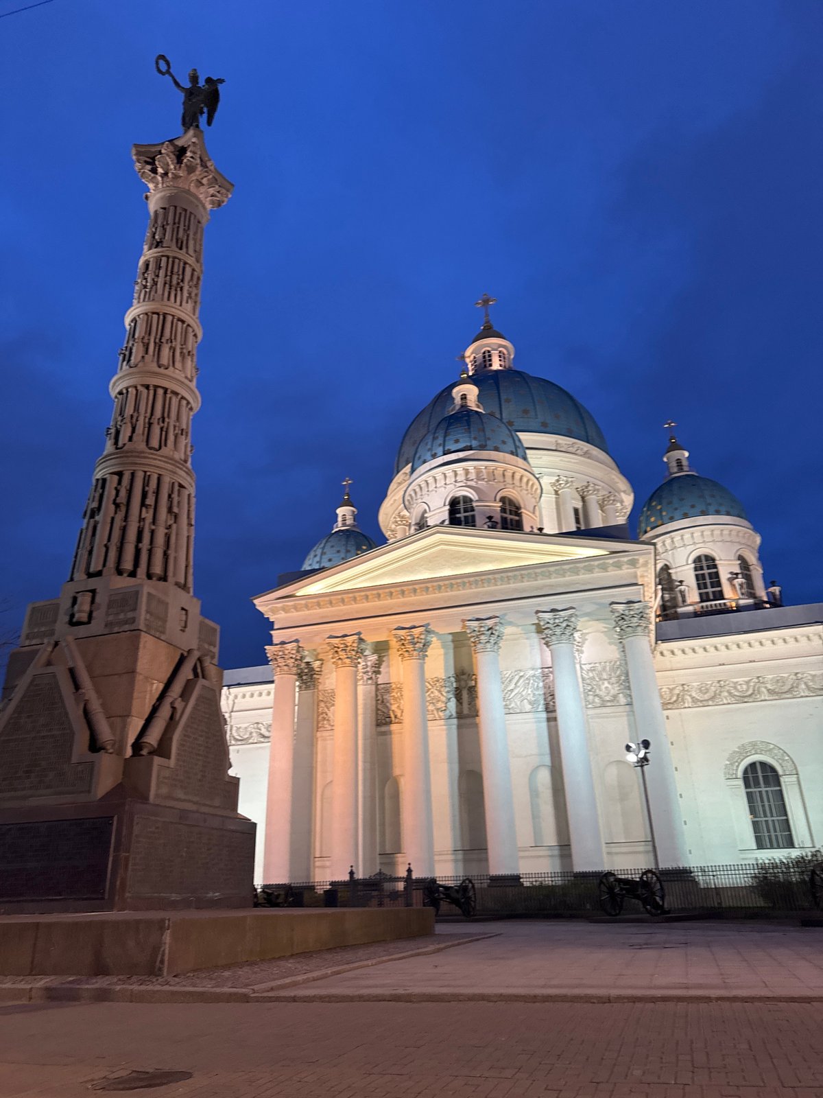 Kazan Cathedral photographed at twilight in Saint Petersburg