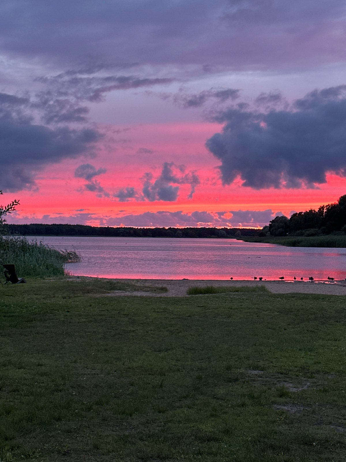 Vivid summer sunset over a Tallinn waterway