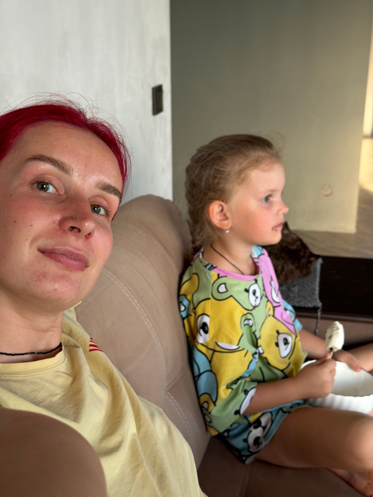 Sick day at home in Chaikovsky: thermometers, ice cream, and couch time