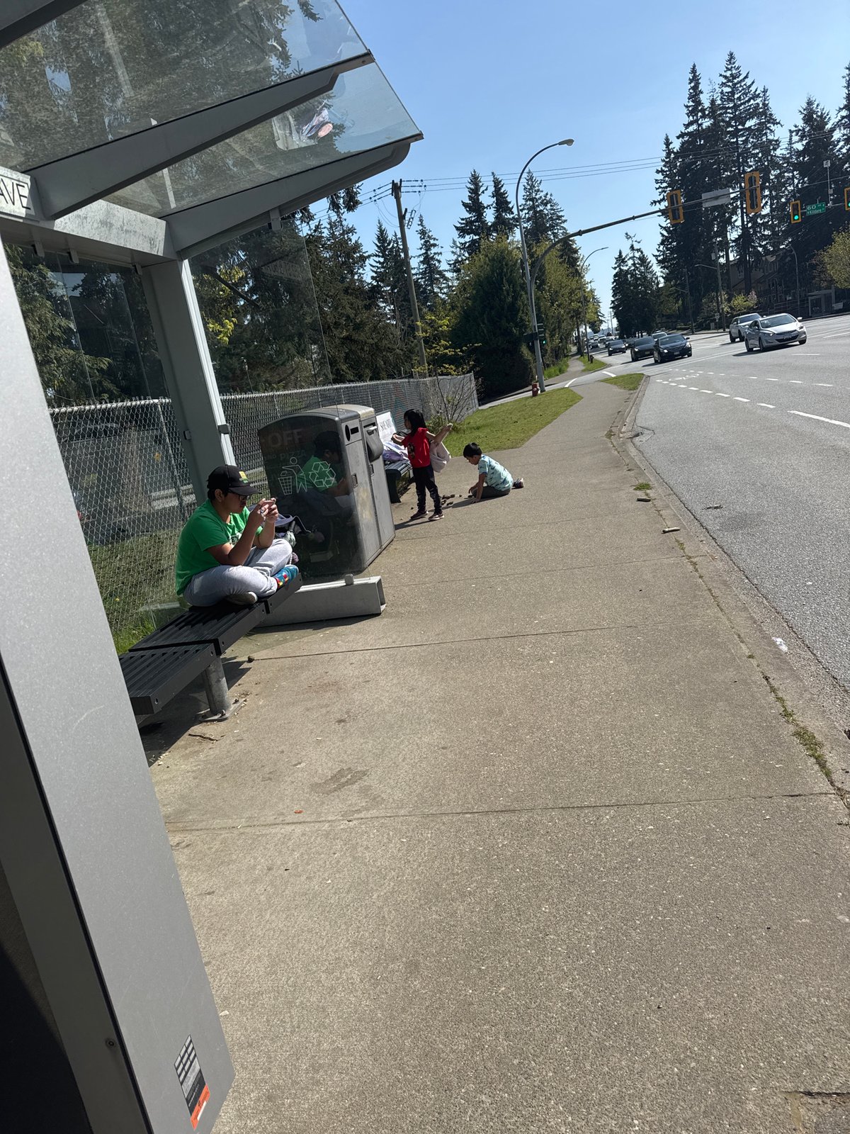 Evening street scenes documented around Surrey elementary school area