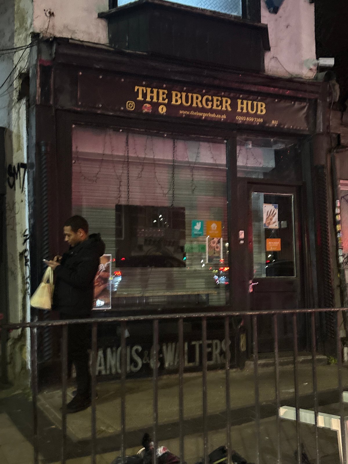 Burger Hub restaurant exterior documented in London
