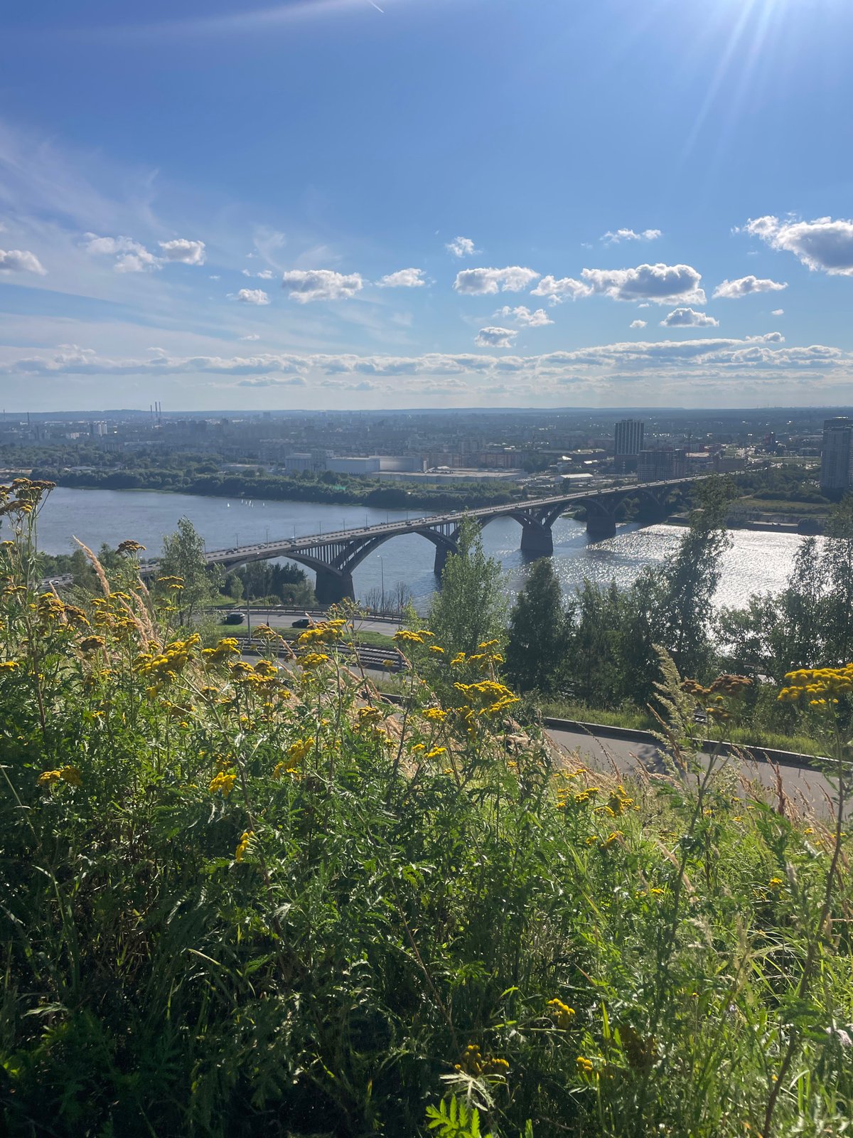 Panoramic views of Nizhny Novgorod skyline and the Volga River