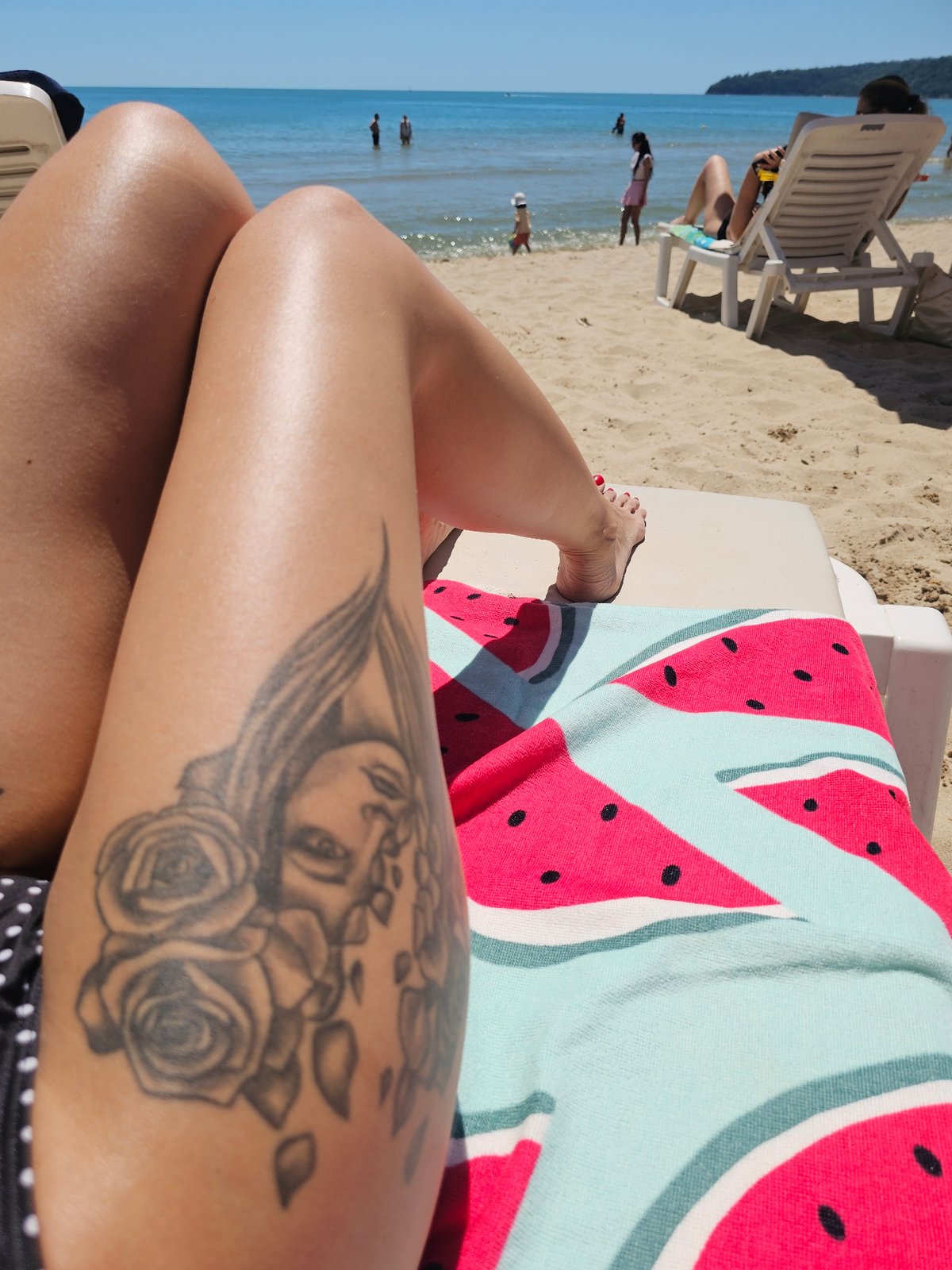 Beach relaxation day with drinks, sunscreen, and park stroll