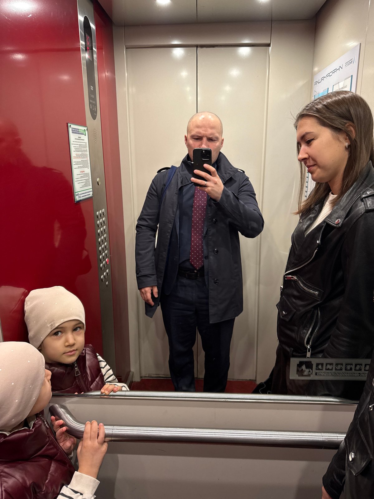 Elevator selfies captured in Krasnoyarsk