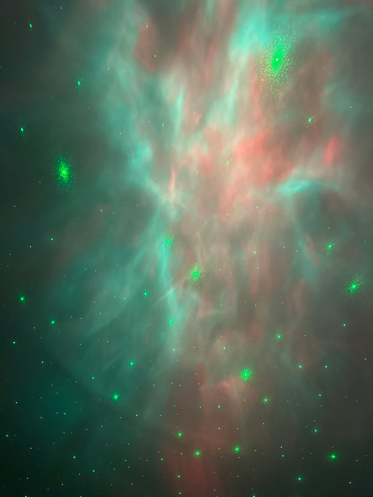 Witness captures nebula patterns and handcrafted textile at location