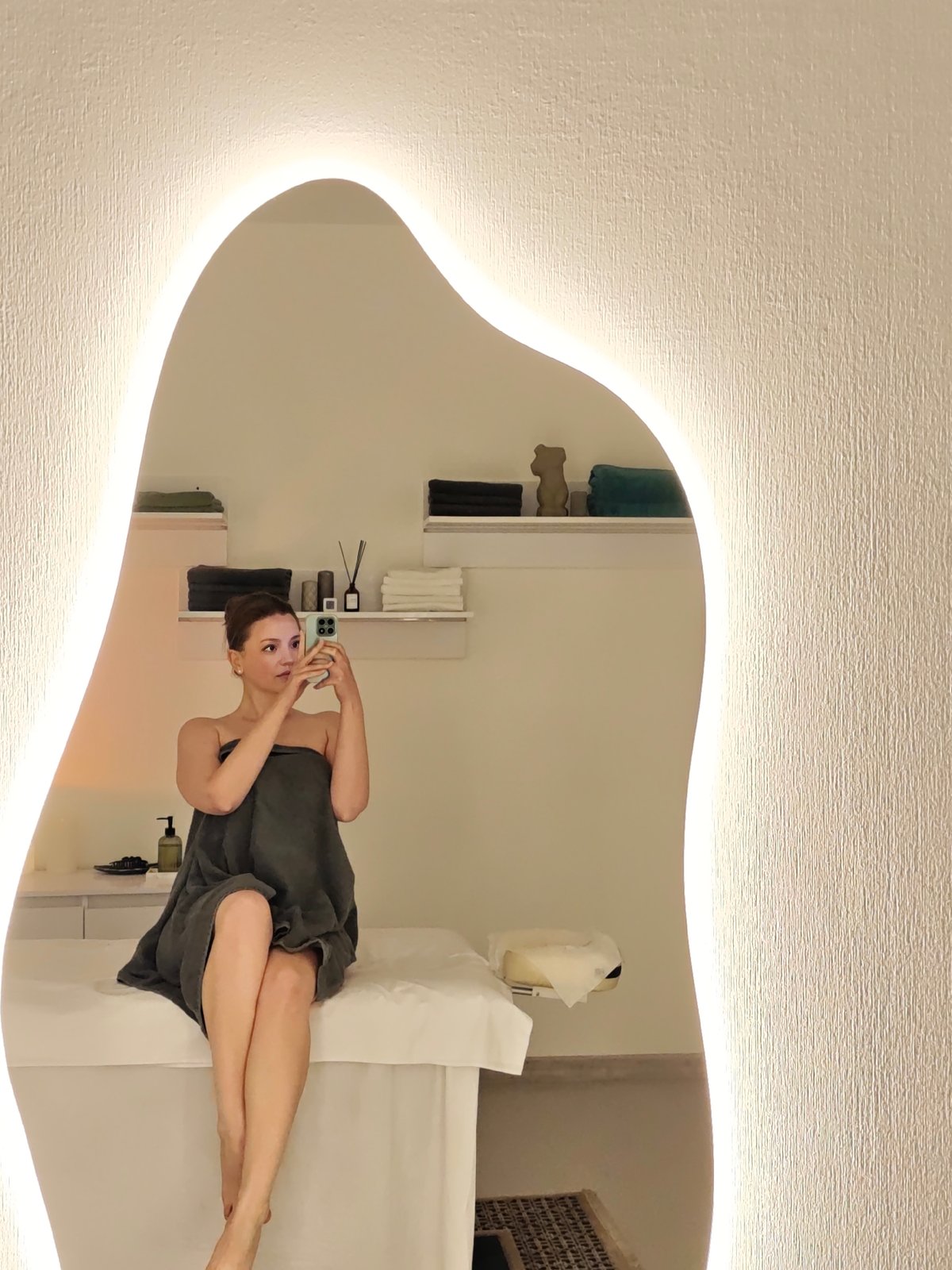 Woman documents spa day with selfies in Vinnytsia