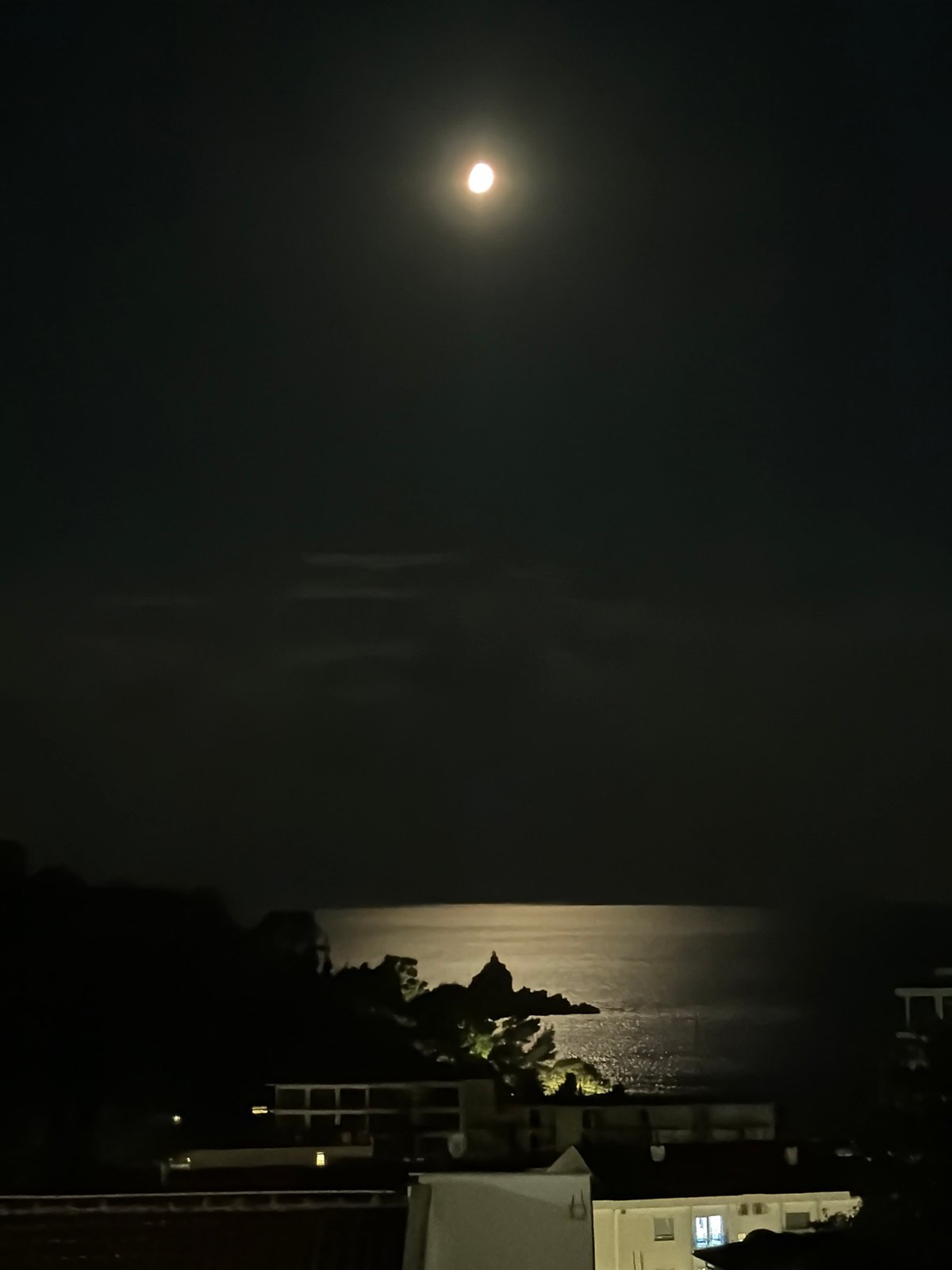 Full moon over the Adriatic at Petrovac na Moru