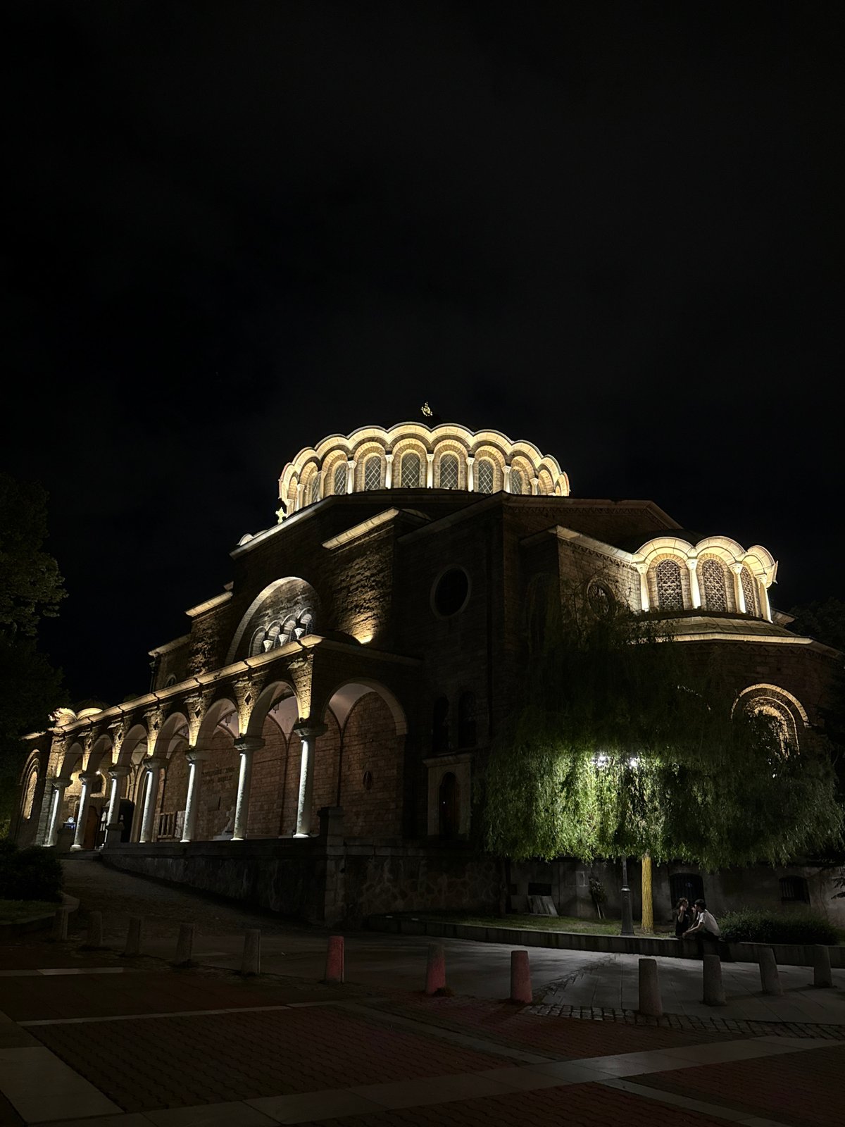 Sofia evening scenes captured from cathedral to streets