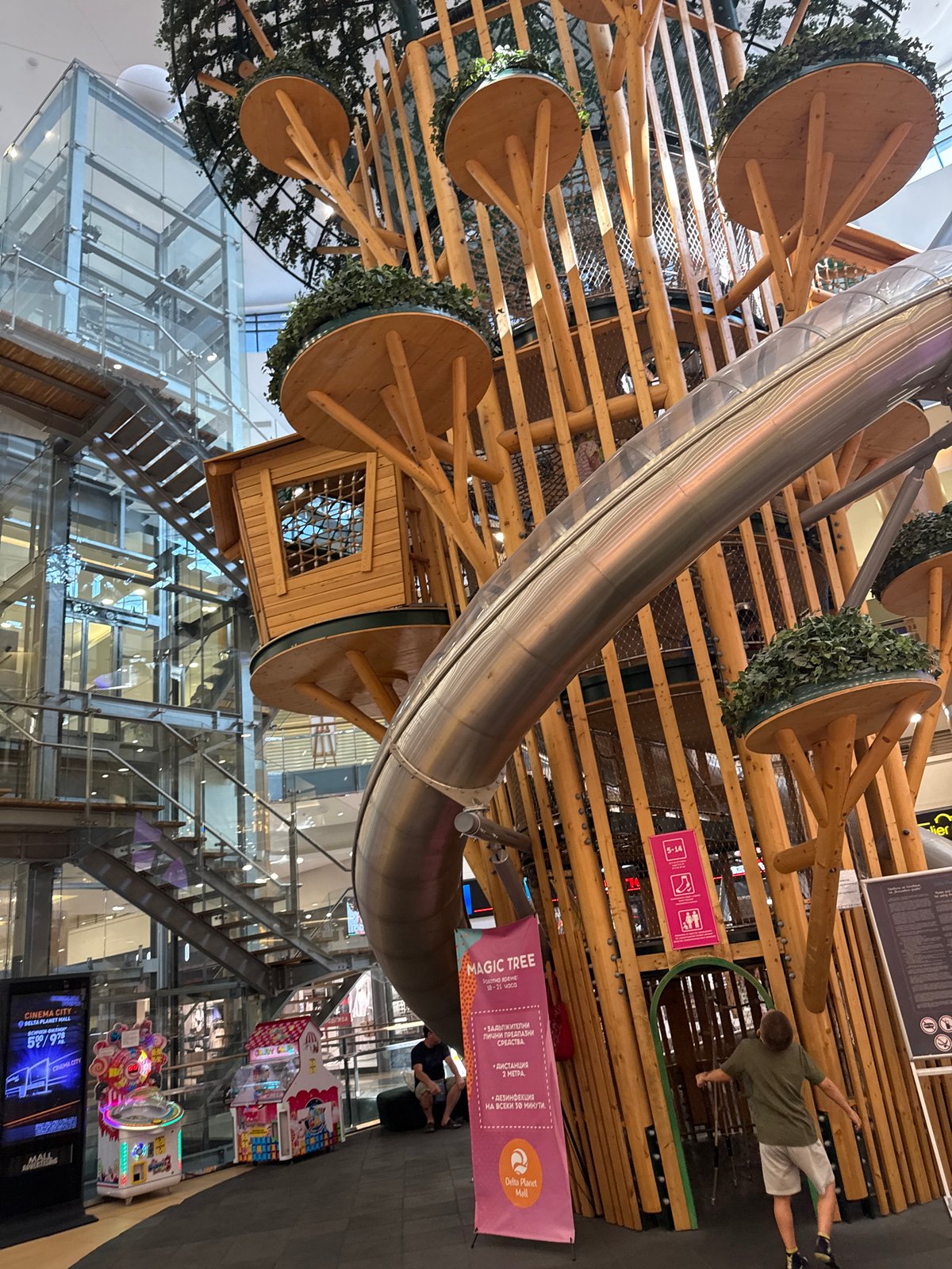 Afternoon browse through a busy modern shopping mall