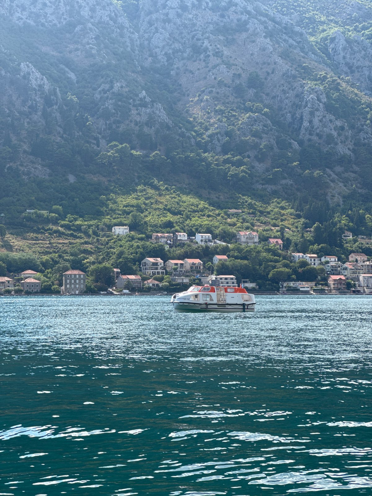 Boats, fishing, and clear water on the Bay of Kotor