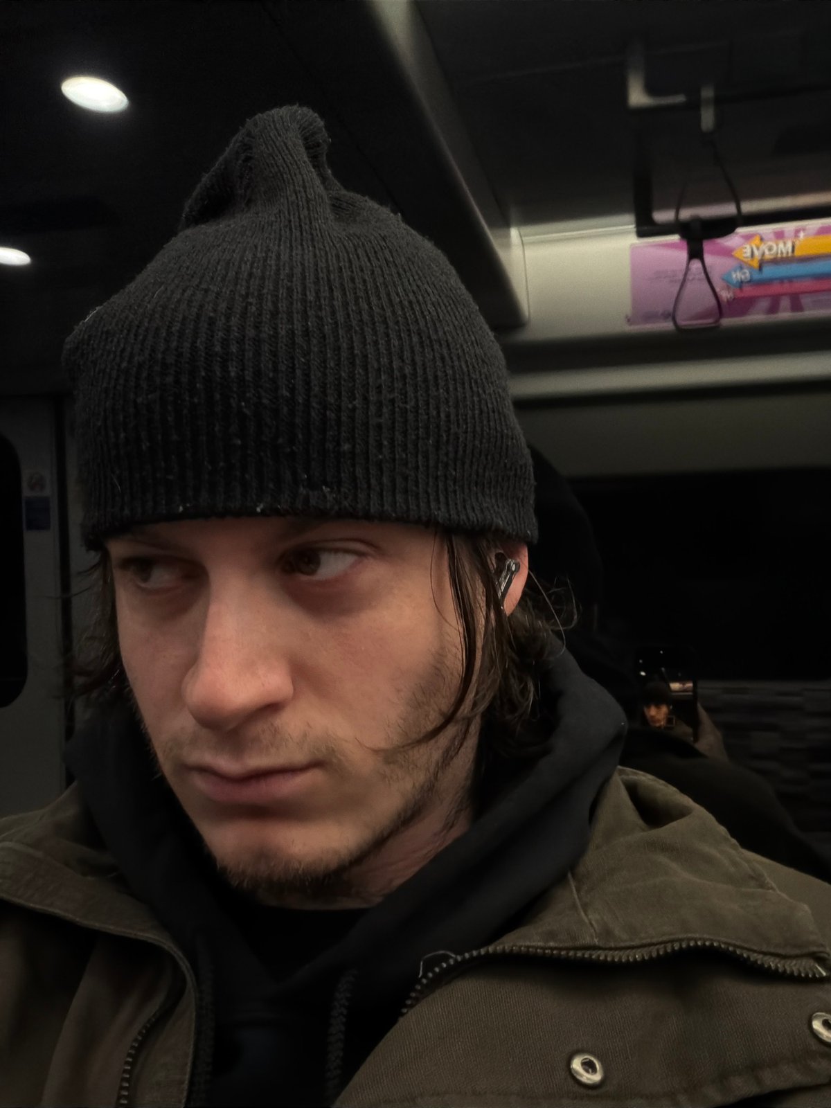 Portrait of man in winter clothing captured in London