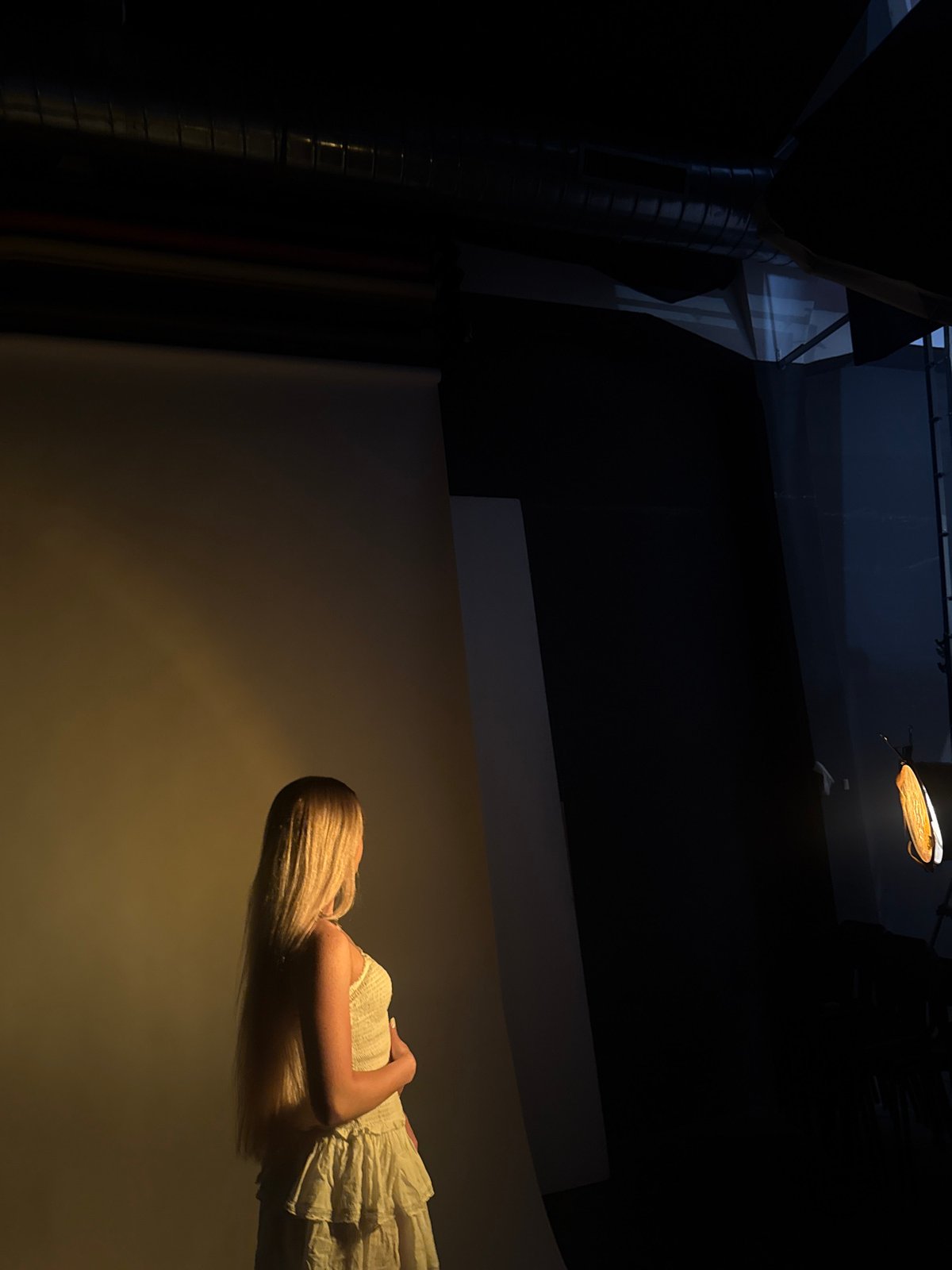 Photo shoot in Milan studio with professional lighting setup