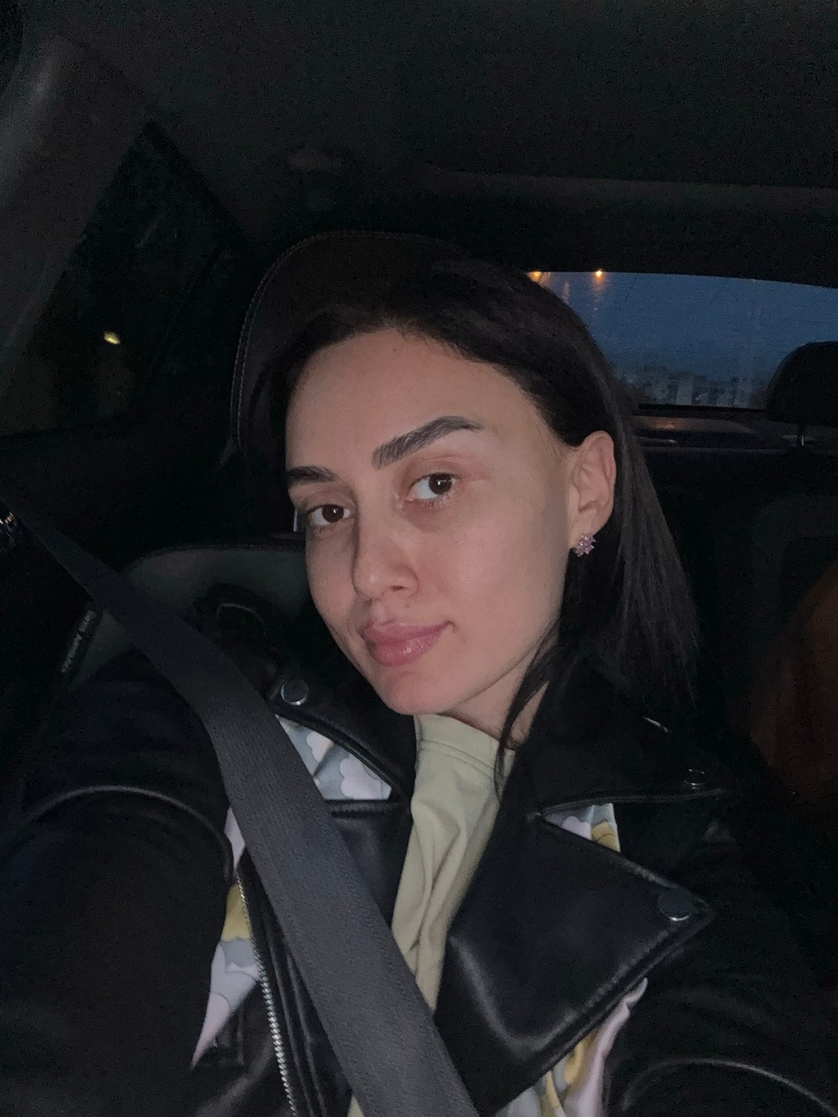 Evening drive documented through twilight Tbilisi streets