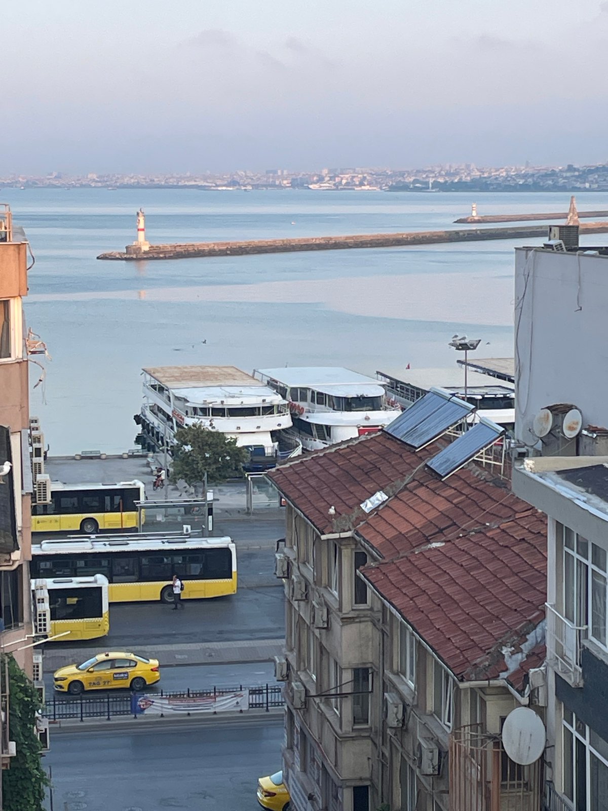 Kadıköy rooftops and waterfront at dawn, multiple angles