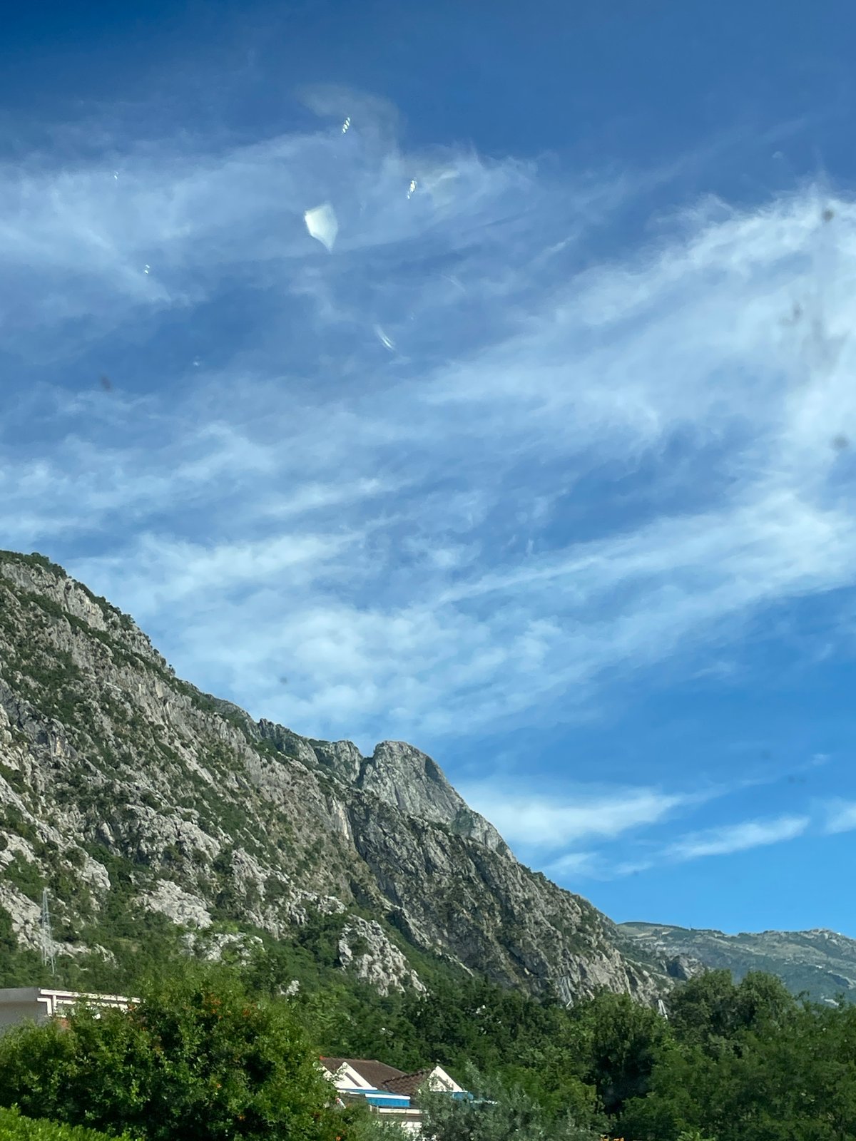 Mountain landscape documented in Dobrota, Montenegro