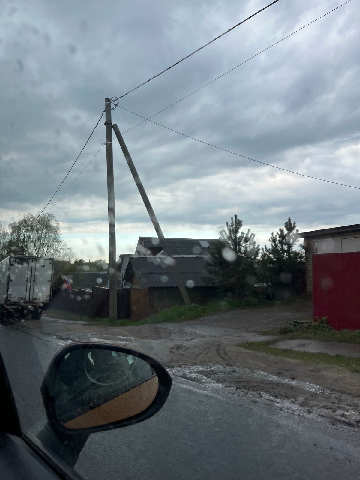 Morning car journey documented across rural Russian villages