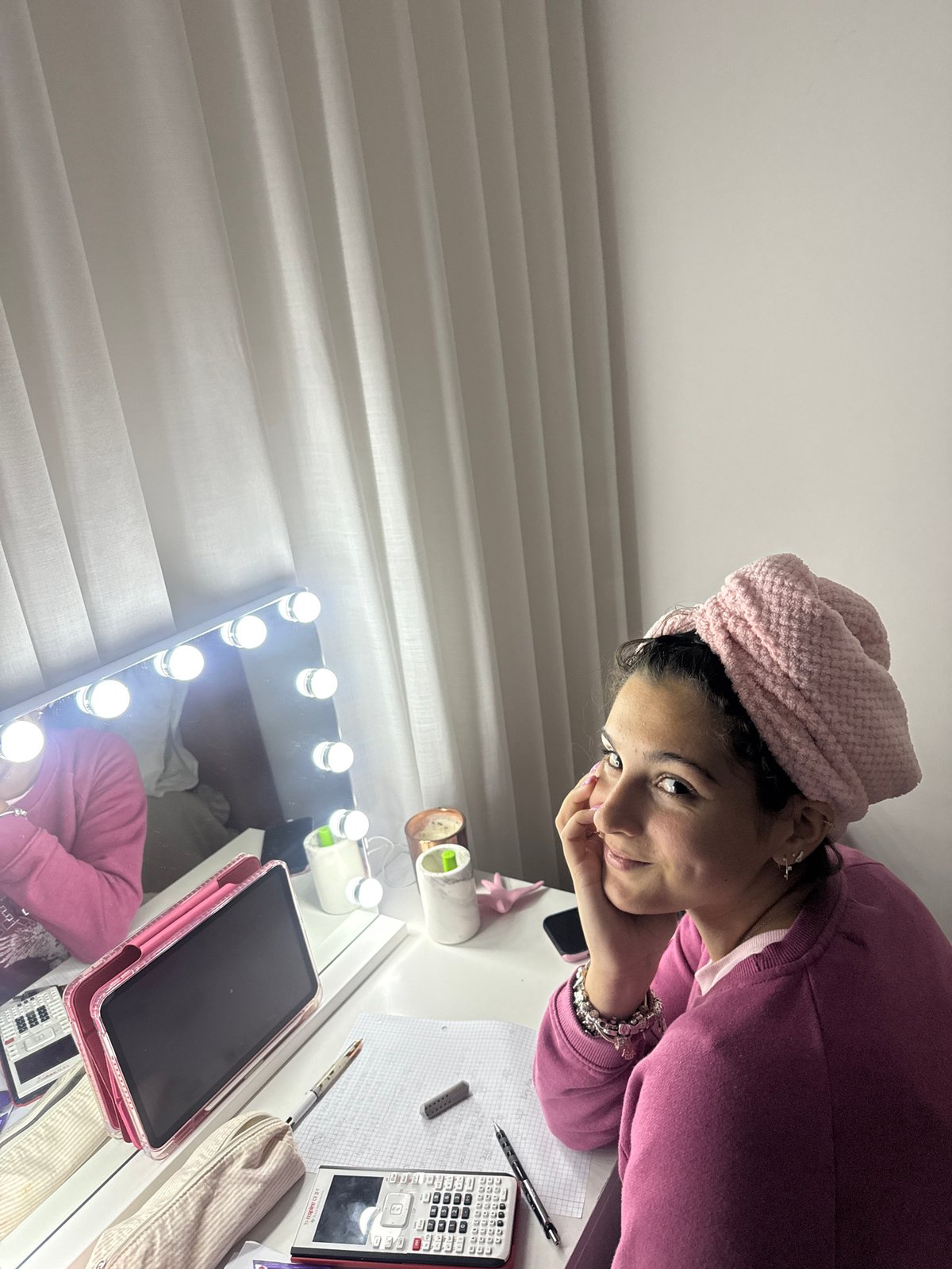 Woman at vanity table in Vila Nova de Gaia