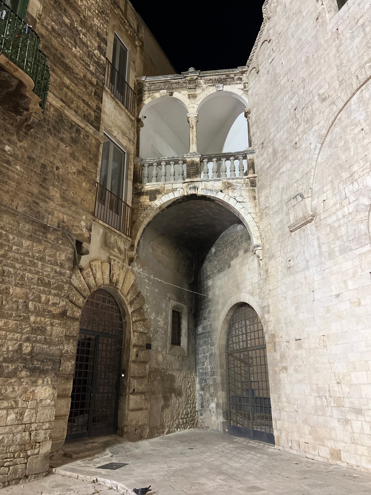 Nighttime stroll through Bitonto's medieval historic center