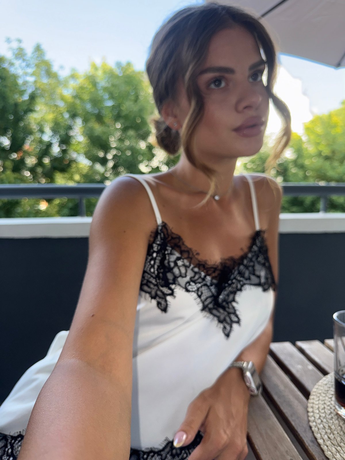 Sunny afternoon on a Plovdiv balcony and outdoor table