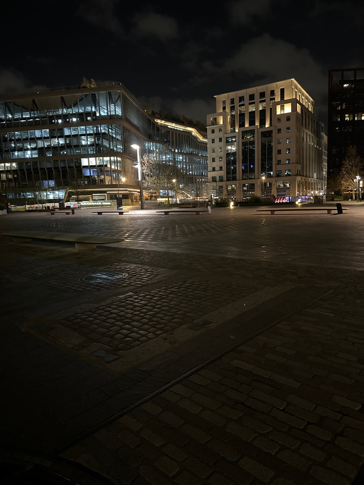 Nighttime urban scene documented in central London