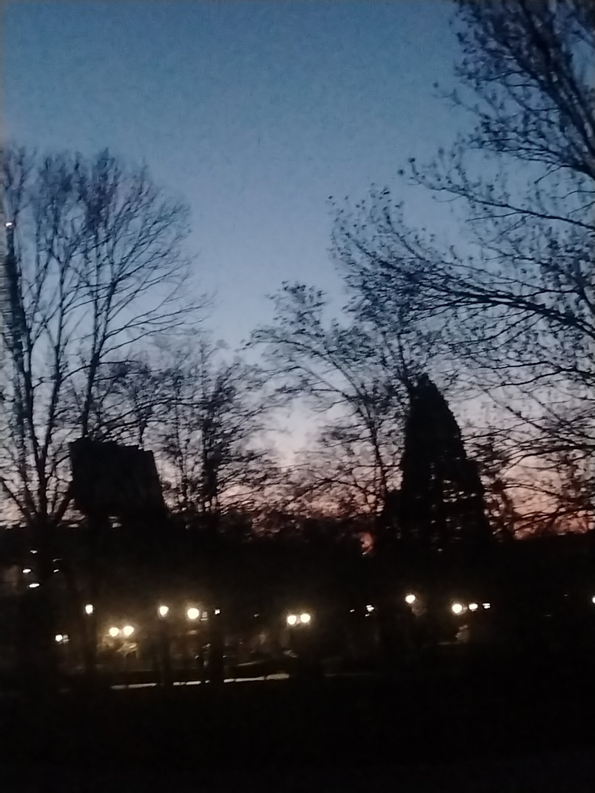 Evening park scene captured in Sofia, Bulgaria
