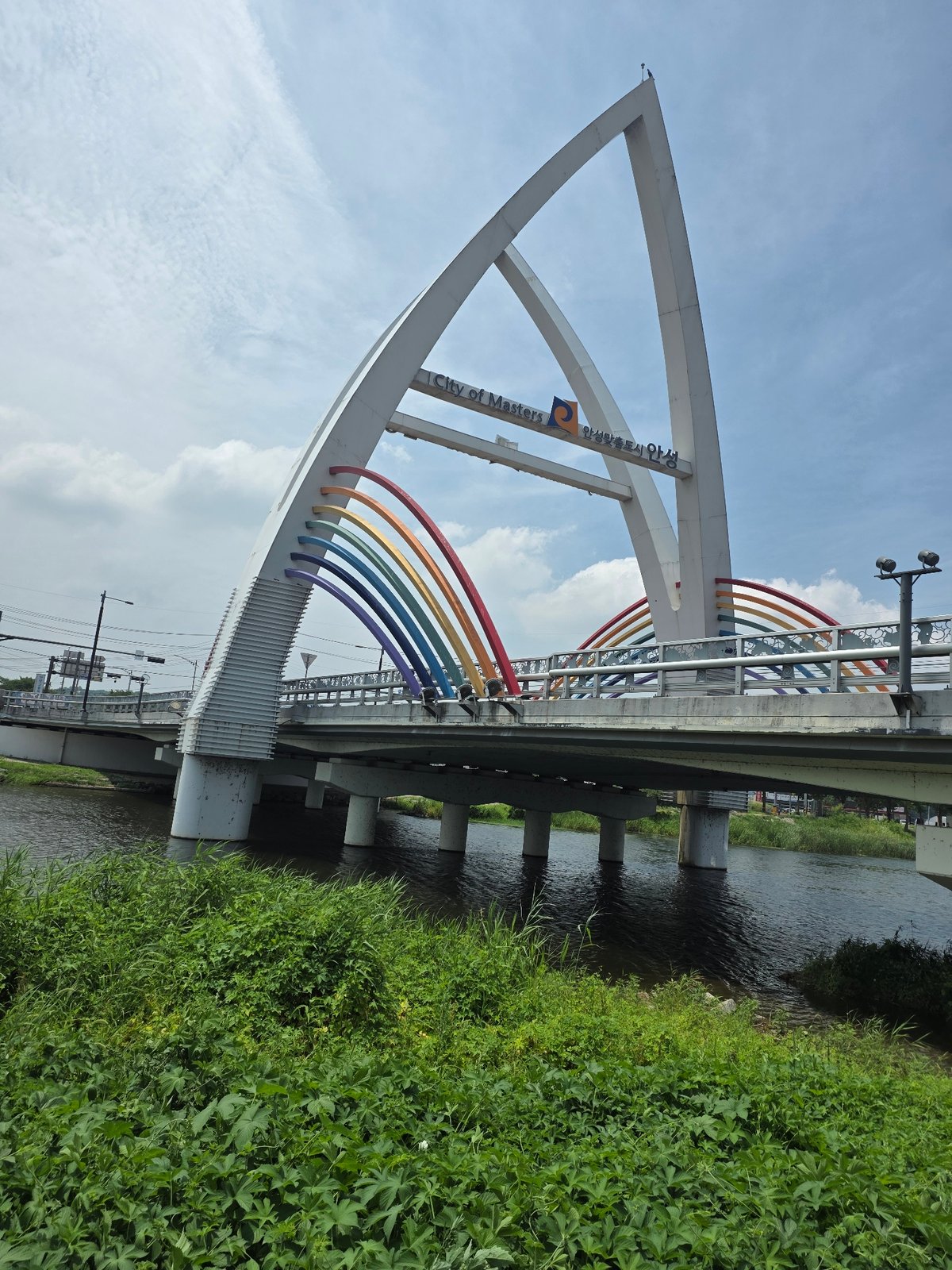 Anseong-si riverfront path: bridges, wildflowers, and a quiet morning