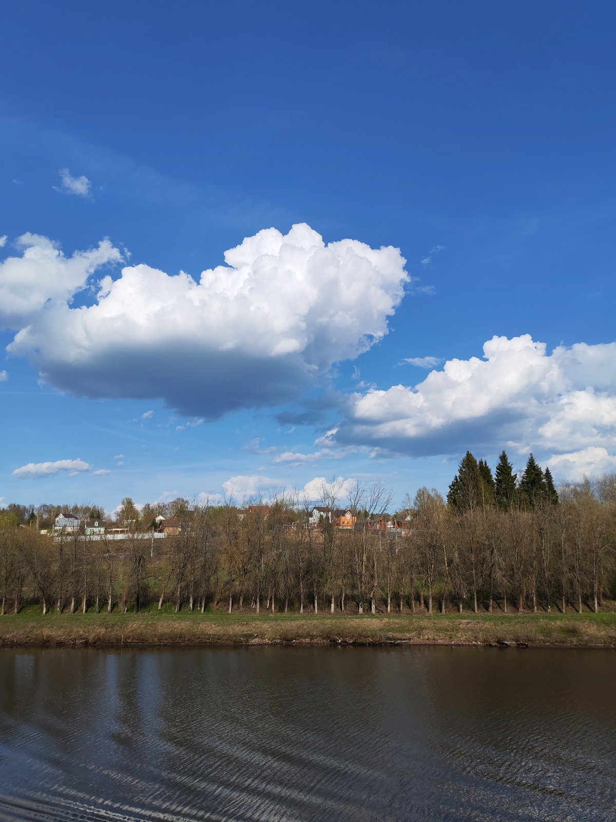 Spring landscape captured along Yakhroma River in Russia