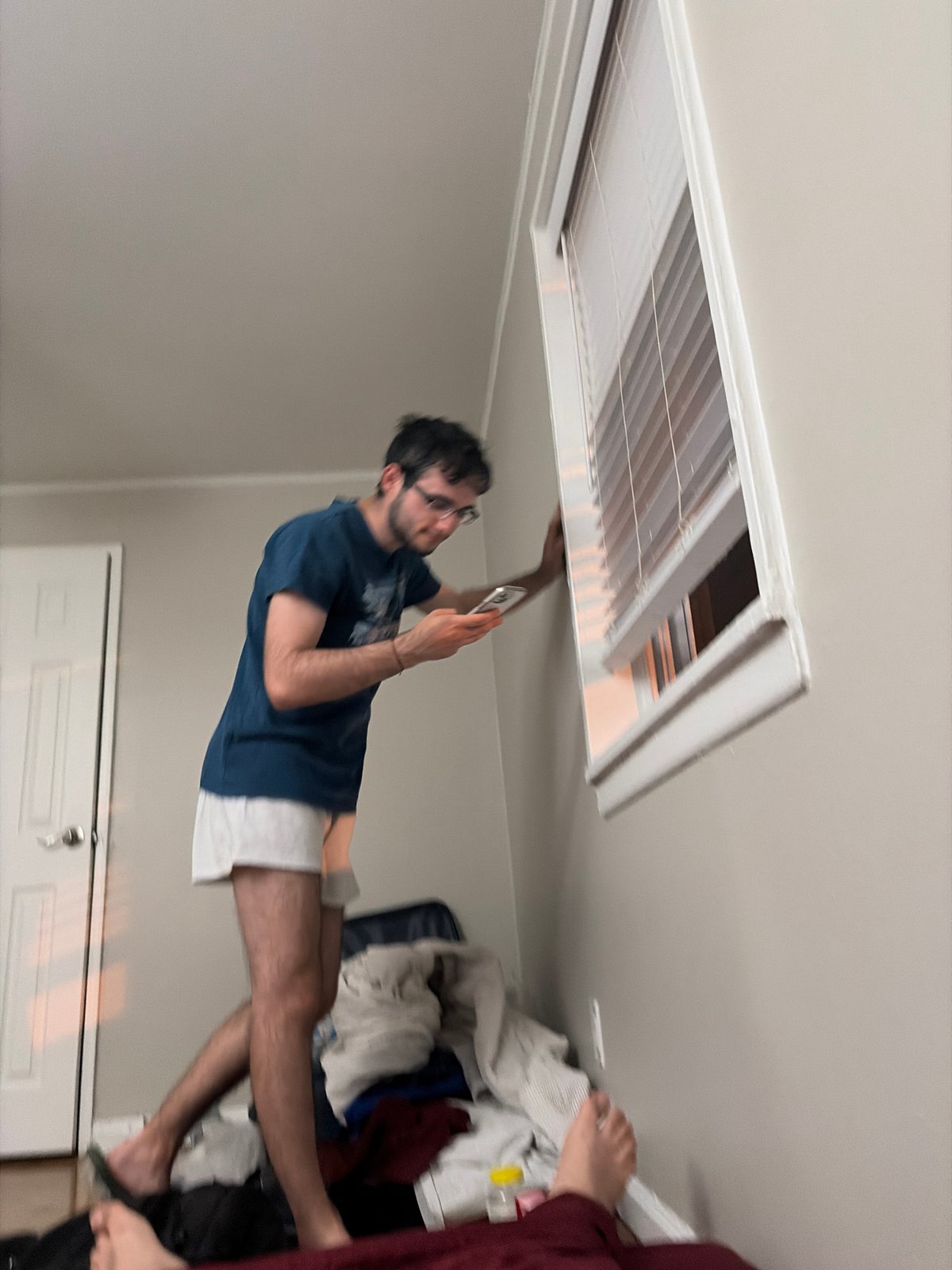 Late night smartphone use documented in Franklin Township bedroom