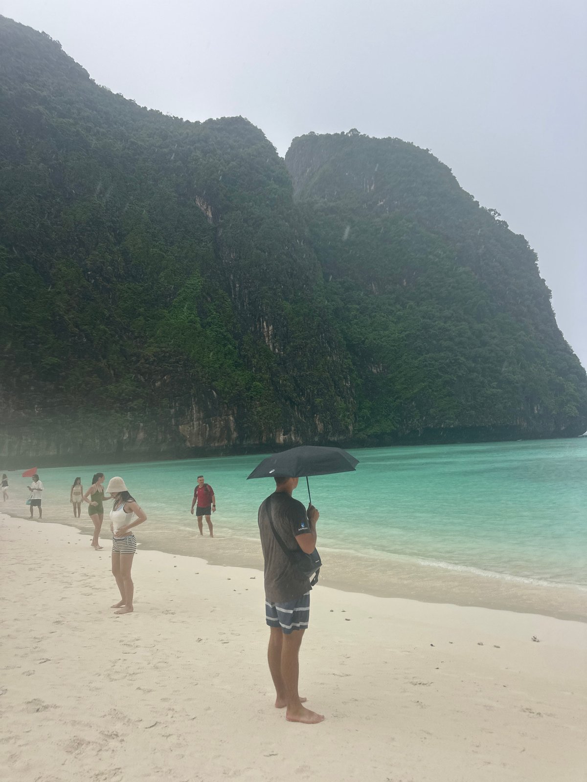 Overcast morning at Ao Nang's beaches, limestone cliffs and all