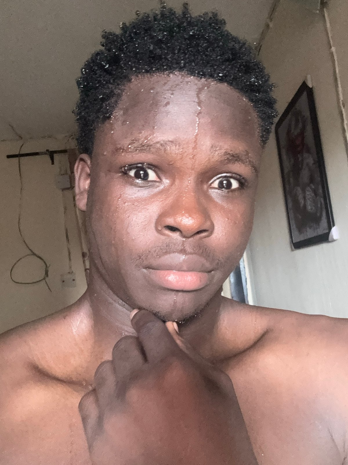 Portrait of sweating man captured in Ihiagwa, Nigeria