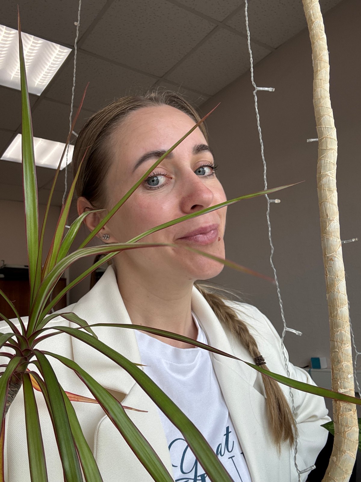Woman observed relaxing indoors and outdoors in Chaikovsky