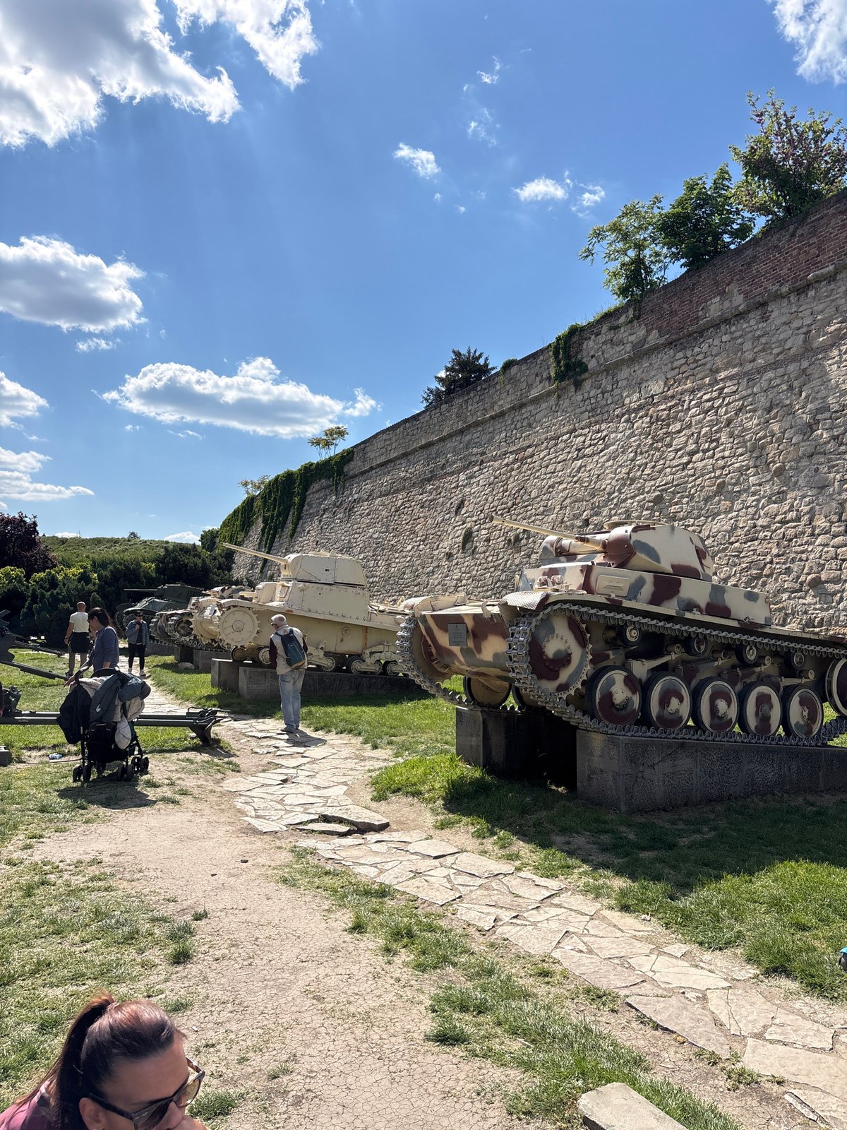 Military tanks displayed at Belgrade's Kalemegdan Fortress complex