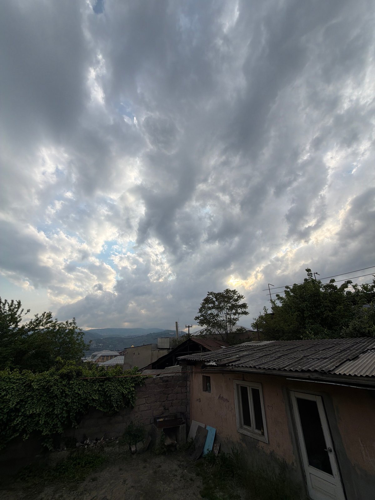 Dramatic clouds observed over Tbilisi residential areas
