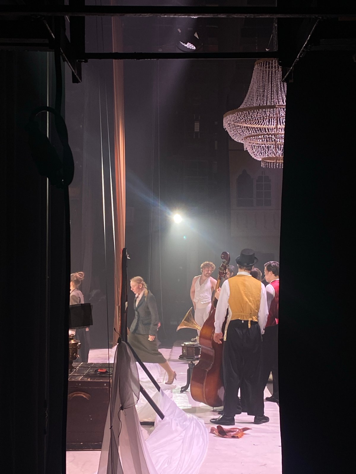 Stage performance with promotional materials observed in Шебунино, Russia