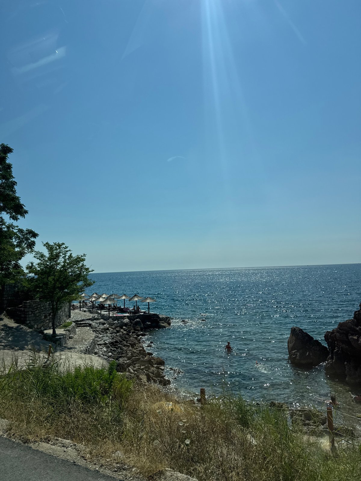 Sunny afternoon along the Sutomore, Montenegro coastline