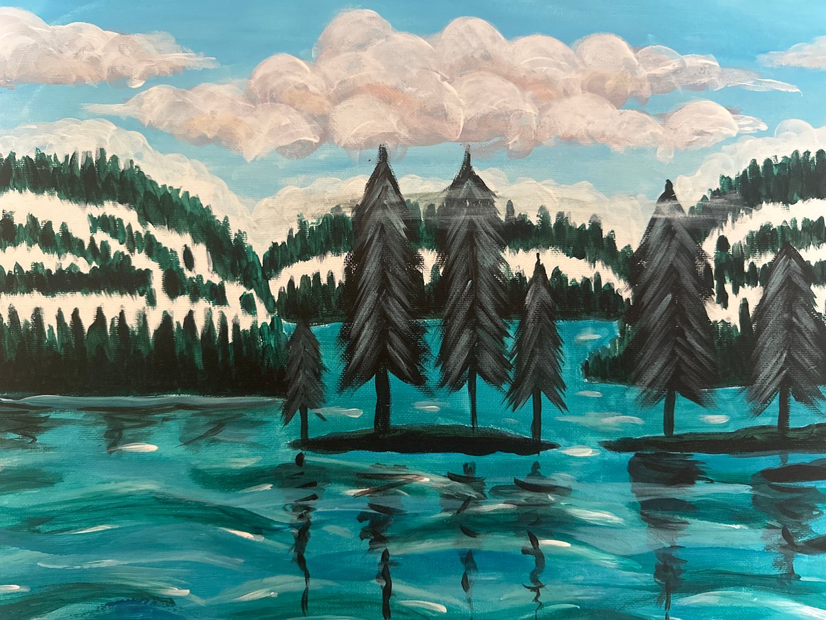 Inverted landscape painting with reflections observed in Sofia