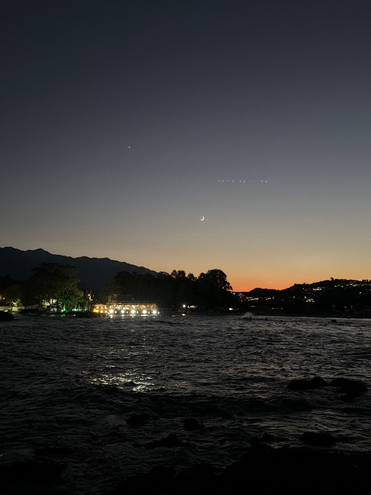 Georgioupoli waterfront at dusk and into the night