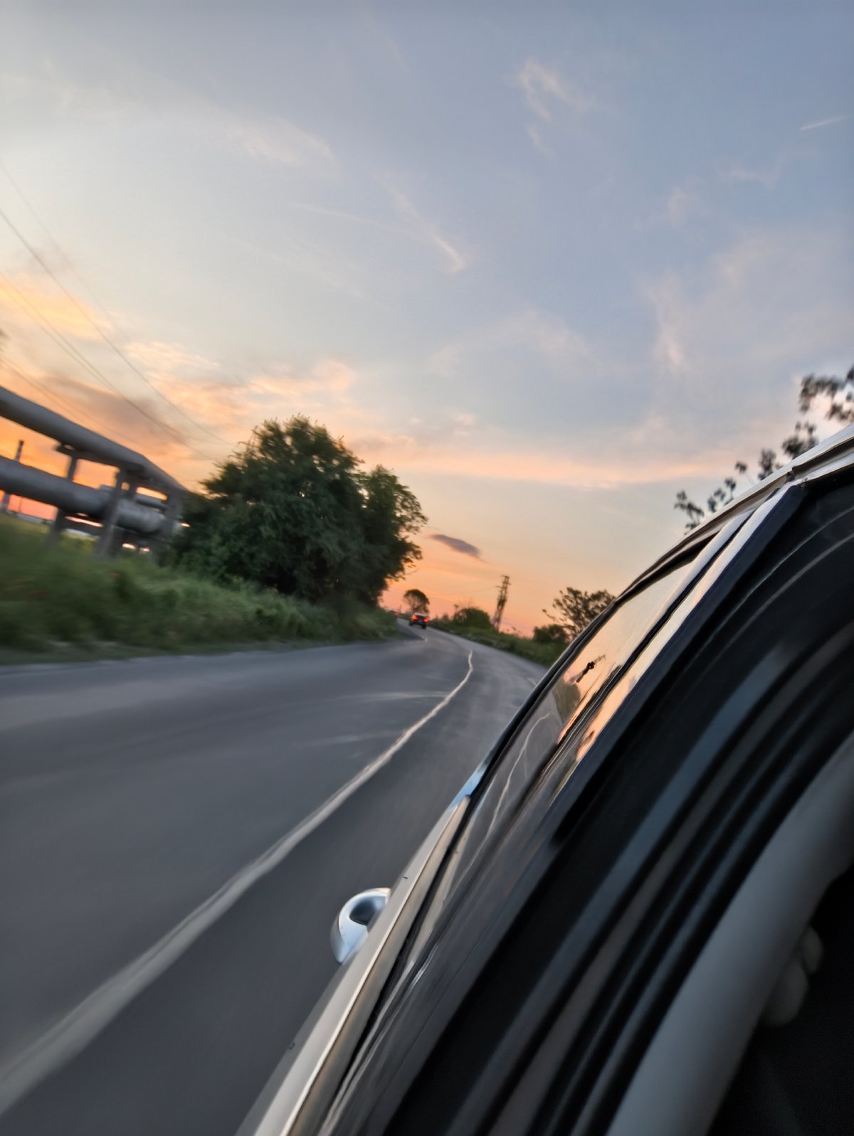 Sunset drive captured near Burgas, Bulgaria