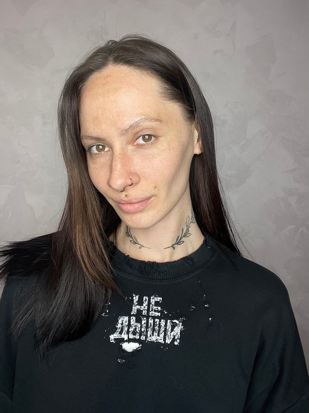 Portrait photograph captured in Izhevsk showing woman in black