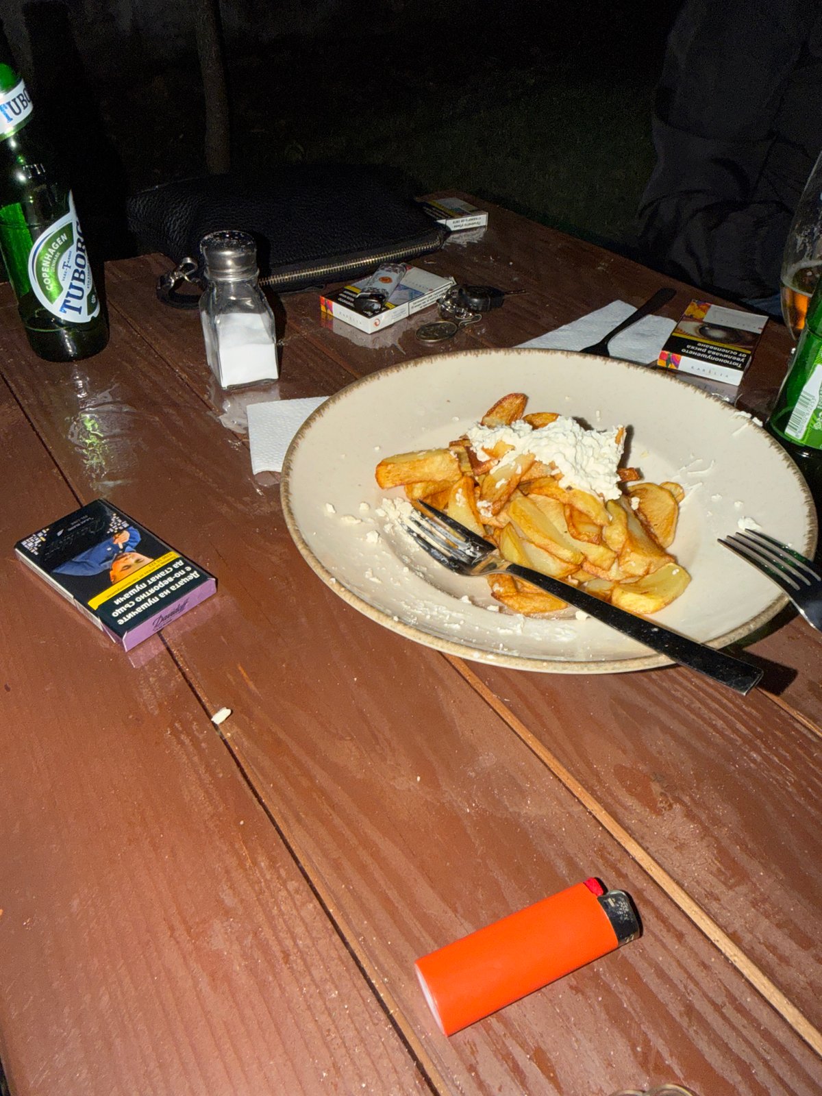 Dinner and shipwreck documentary viewed indoors Tuesday evening