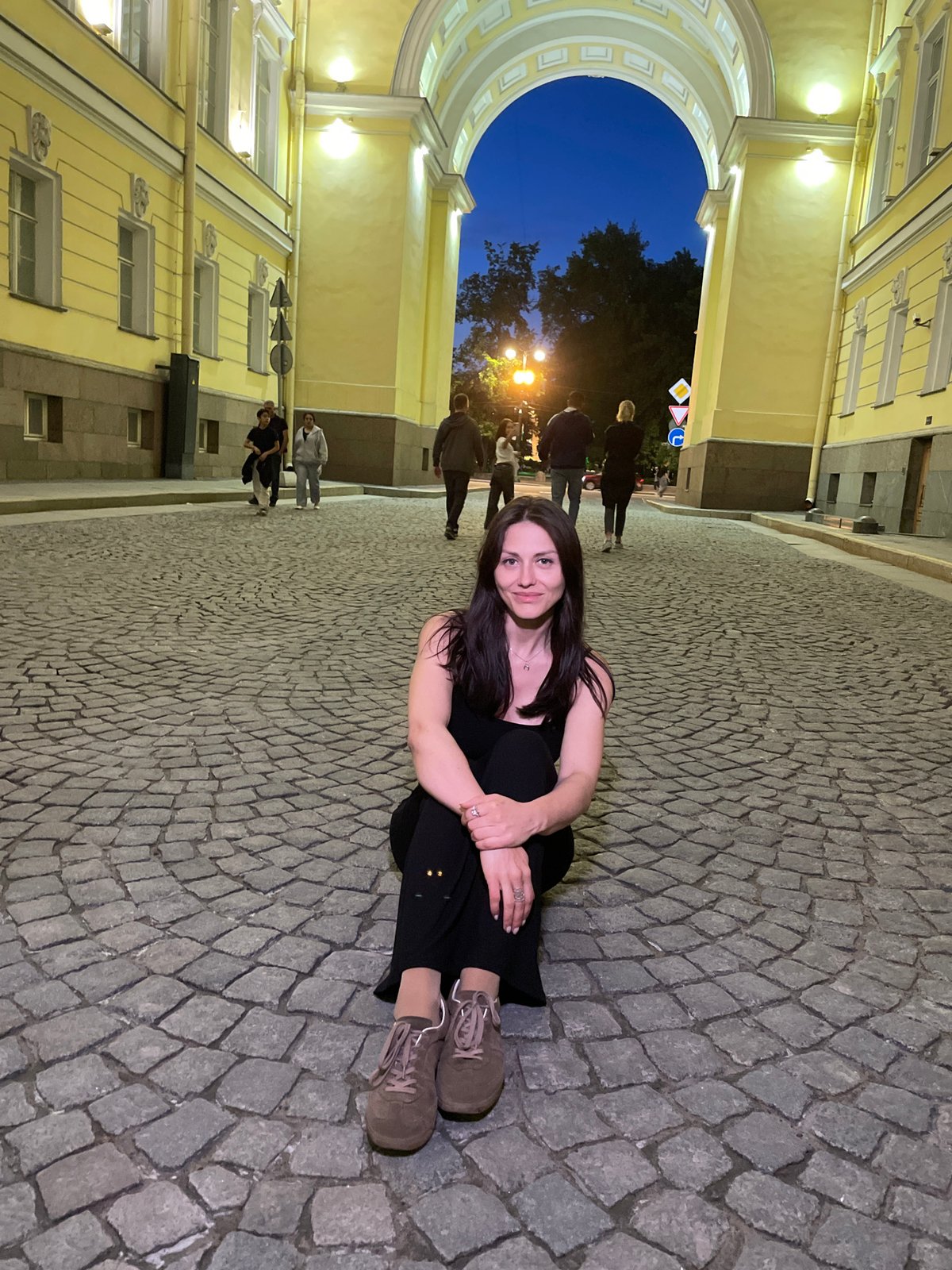 Summer night around Anichkov Bridge, Saint Petersburg