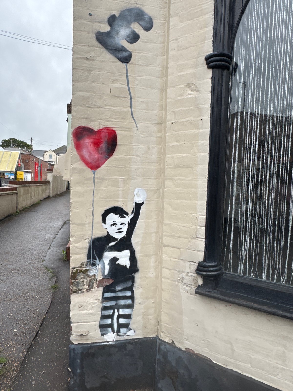 Stencil artwork spotted on Great Yarmouth building corner