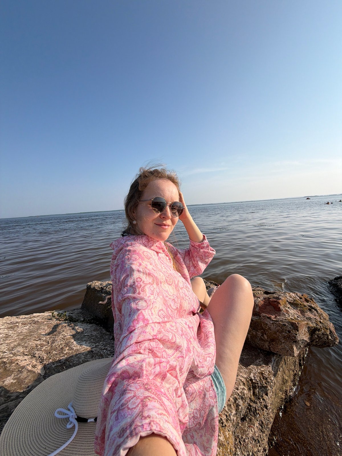 Lazy afternoon at a Russian lakeside shore