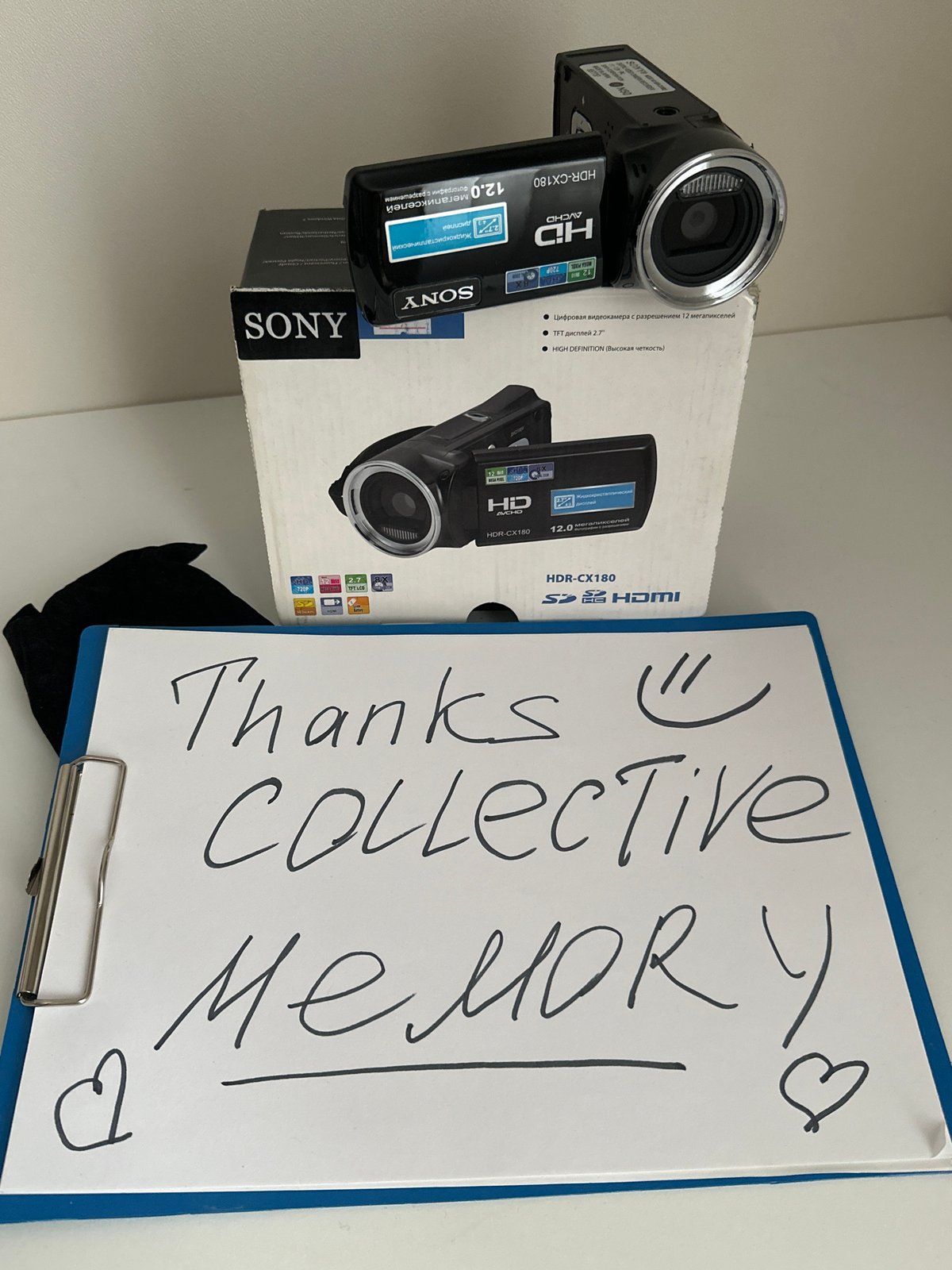 Moscow resident unboxes Sony camcorder in early morning session
