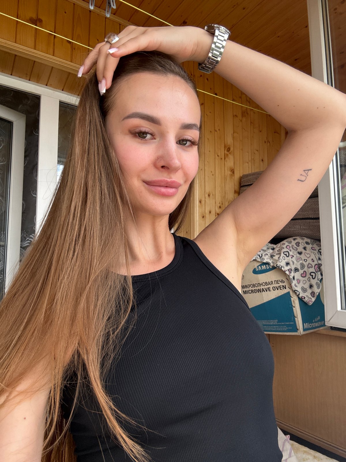 Woman documents quiet morning with pet rabbit in Kyiv