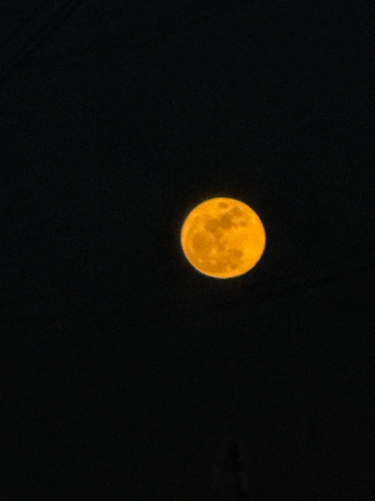 Orange full moon observed in Rishon LeZion night sky