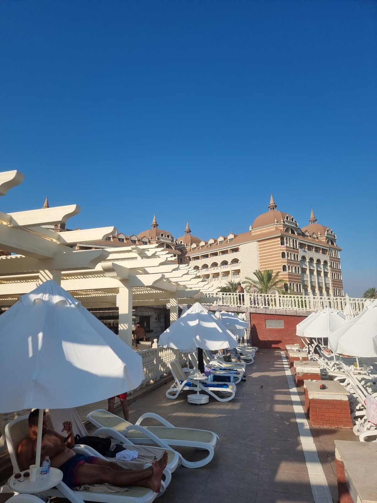Lazy afternoon at a resort pool in Manavgat, Turkey
