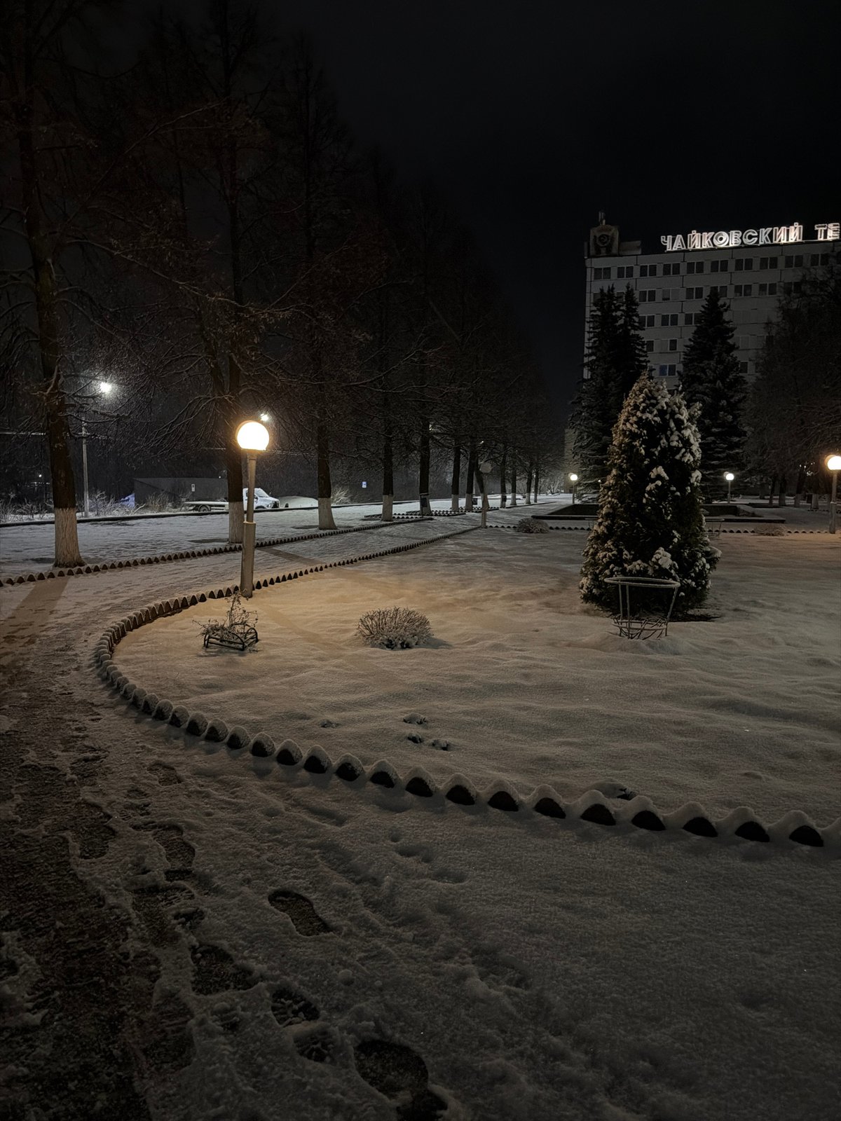 Evening memories captured across snowy Chaikovsky, Russia