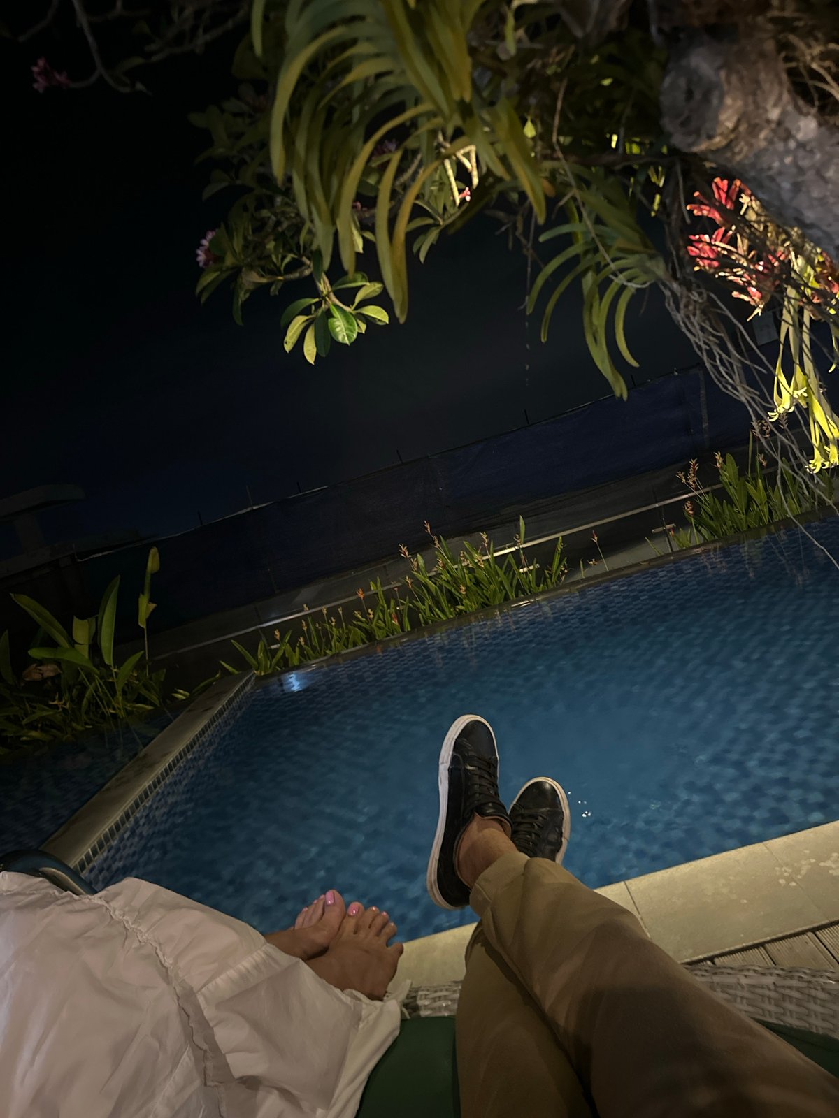 Poolside bar night with live DJ in Ubud