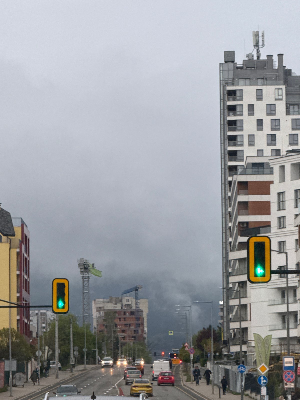 Upside-down street scene captured in Sofia, Bulgaria